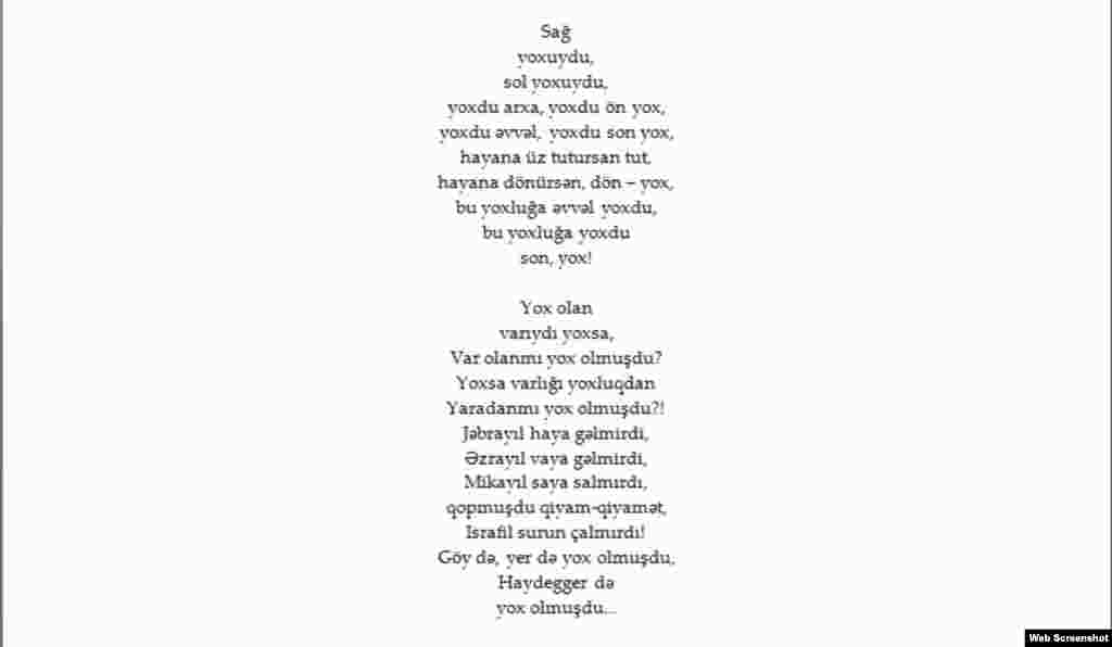 Azerbaijan - Poem by Azeri poet Asad Jahangir