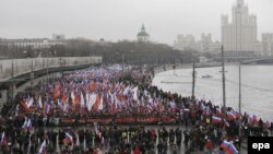 Шествие памяти Бориса Немцова в Москве 1 марта 2015 года