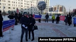 Пикет обманутых дольщиков в Новосибирске 