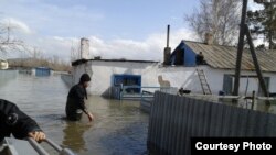 Садовое ауылын су басқан кезден көрініс. 15 сәуір 2015 жыл