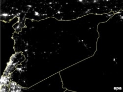 Сирия ночью. Спутниковая съемка, февраль 2015 года