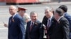 Kazakhstan - Moldovan President Igor Dodon, Uzbek President Shavkat Mirziyoyev, Kazakh President Kassym-Jomart Tokayev and Tajik President Emomali Rahmon walk after the Victory Day Parade in Red Square in Moscow, Russia June 24, 2020. The military parade,