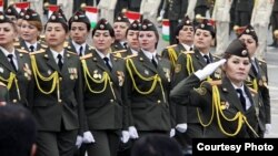 Tajikistan,Dushanbe city, a tajik millitary women participated at 20th Anniversaty of Tajik national Army,23February2013