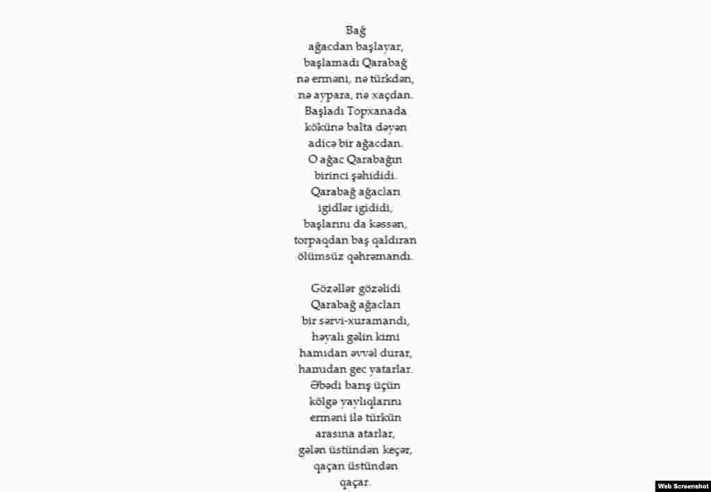 Azerbaijan - Poem by Azeri poet Asad Jahangir