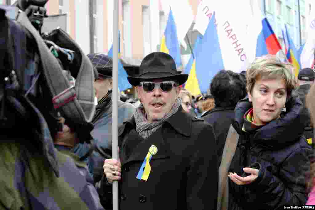 Антивоенная акция в Москве. Андрей Макаревич